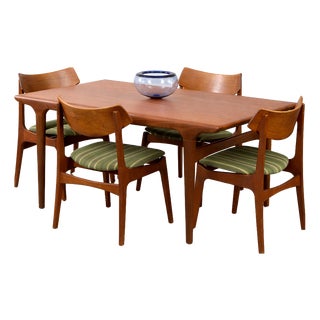 Teak Dining Table with Hidden Extension Leaf by Johannes Andersen for Uldum Møbelfabrik, Denmark, 1960s For Sale