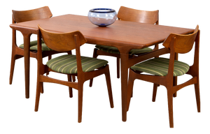 Teak Dining Table with Hidden Extension Leaf by Johannes Andersen for Uldum Møbelfabrik, Denmark, 1960s