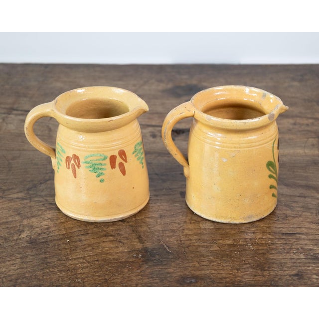 French 19th Century French Terracotta Pottery Pitchers With Floral Décor For Sale - Image 3 of 7