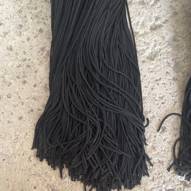 Early 20th Century Pair of Bear Head Leather Wrapped Curtain Tieback Tassels For Sale - Image 9 of 10