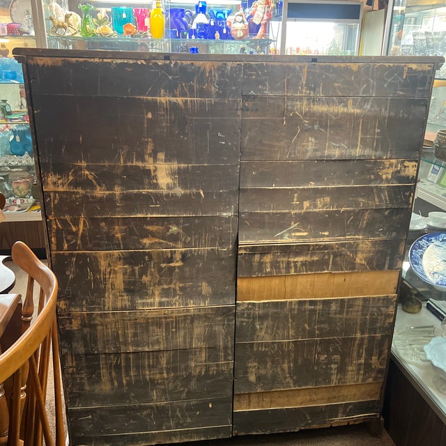 Early 1900's Tiger Oak Pigeon Hole Cabinet Pantry For Sale - Image 12 of 12