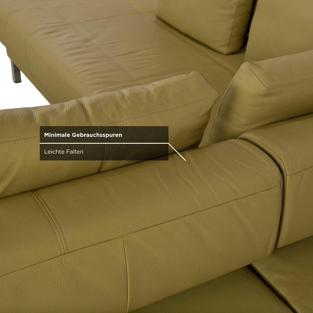 Leather Brand Face Corner Sofa in Green with Electric Function from Ewald Schillig For Sale - Image 11 of 18