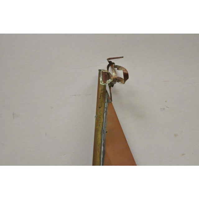 Vintage Folk Art Copper Sailboat Ship Weathervane For Sale In Philadelphia - Image 6 of 10