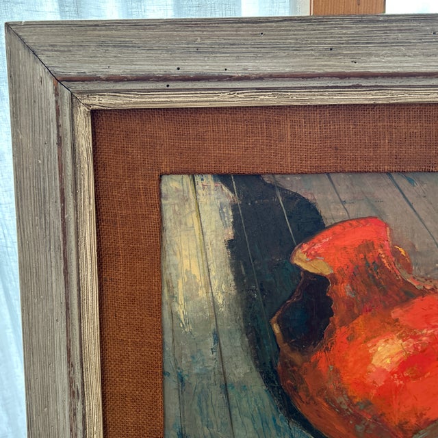 Mid Century Framed Still Life Oil on Canvas For Sale - Image 4 of 8