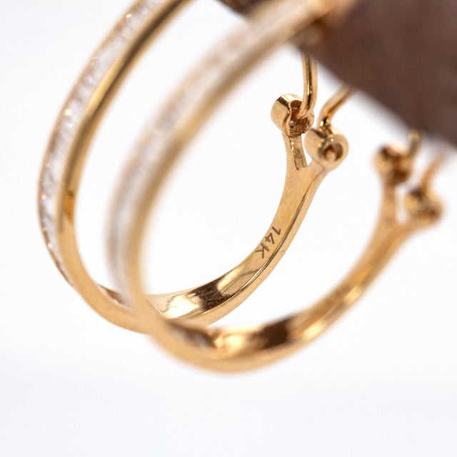 1ct Lab Created Diamond Earrings in 14k Solid Yellow Gold | Clip-on Closure For Sale In Columbus - Image 6 of 6