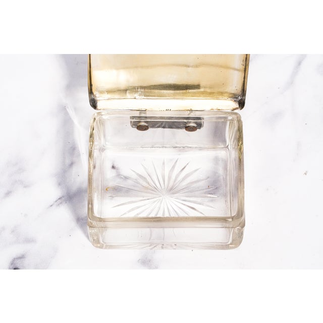 Metal Lovely Antique German Art Deco Crystal Jewelry Box Julius Herz 800 Silver Dressing Table Box For Sale - Image 7 of 13
