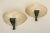 A set of beautiful Spanish Alabaster wall lamps with green-gold accent decoration. Both burning and not in operation a...