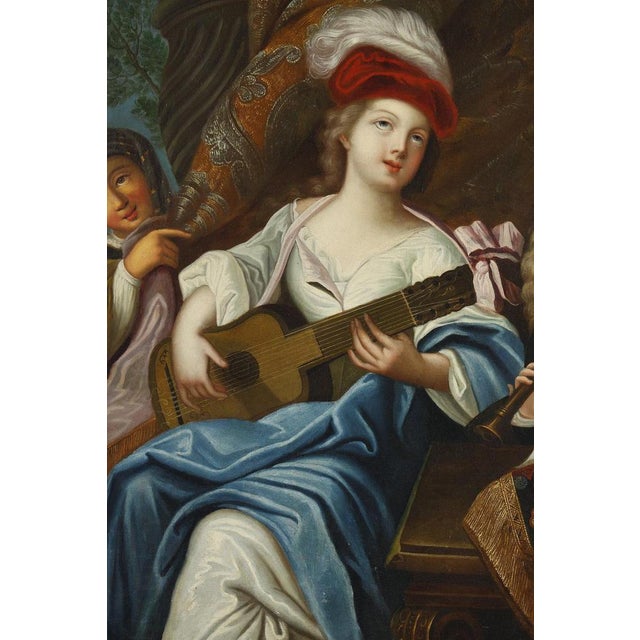 After J-F Courtin, The Zither Player, 1850, Oil on Canvas, Framed For Sale - Image 7 of 18