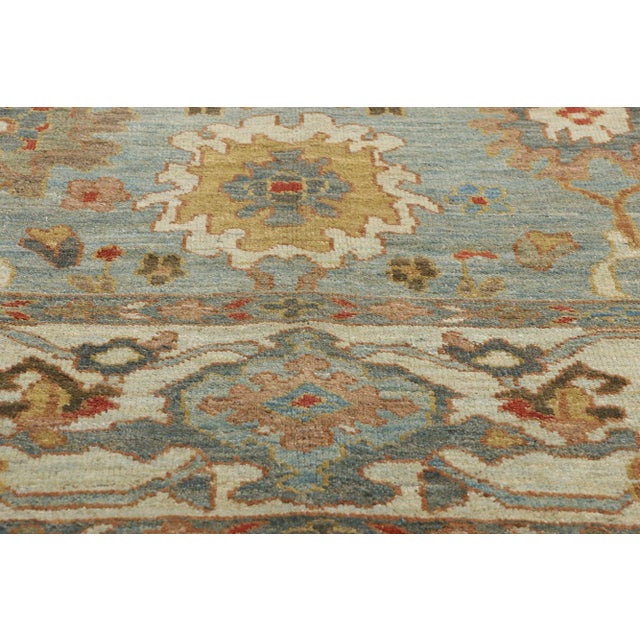 Early 21st Century Blue Persian Sultanabad Rug, - 10'10 X 13'07 For Sale - Image 5 of 9