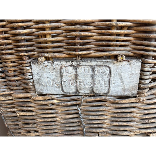 Early 20th-Century French J. Damoy Wicker Wine Crate For Sale In South Bend - Image 6 of 17