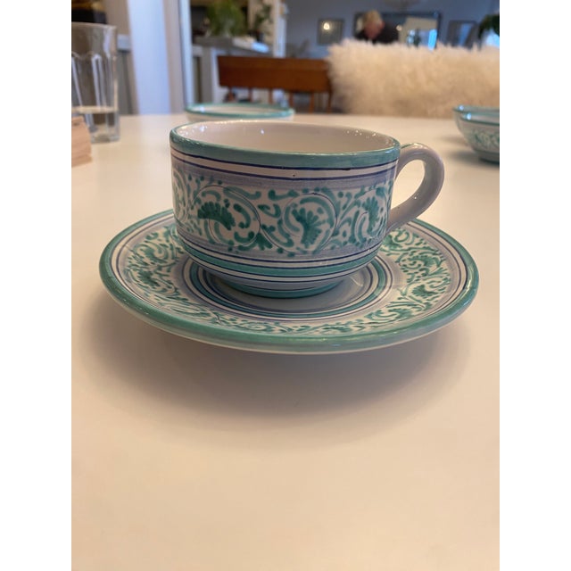 Cerámica Made in Italy Tea/Coffee Set With Bowls and Creamer For Sale - Image 11 of 12