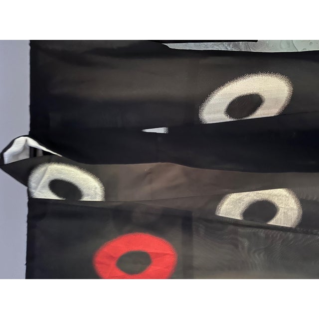 Vintage Japanese Gauze Kimono with Embroidery Modern Design For Sale - Image 12 of 18