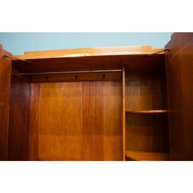 Brown Vintage Art Deco Burr Walnut Wardrobe, 1930s For Sale - Image 8 of 10