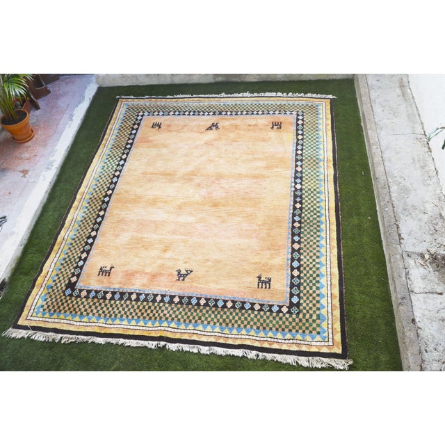 Red Large Gabbeh Rug in Hand Knotted Wool, 1990s For Sale - Image 8 of 11