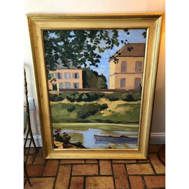 1950s Large Oil on Canvas "Homage to Monet's House at Giverny" Painting For Sale - Image 11 of 13