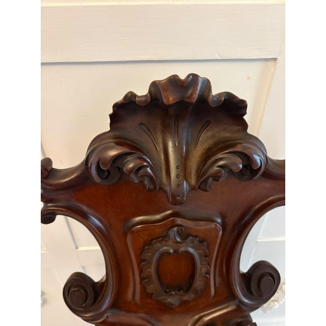 Antique Victorian Carved Mahogany Hall Chairs, 1850s, Set of 2 For Sale - Image 11 of 18