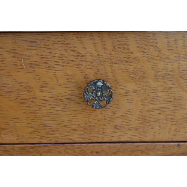 Wood Antique Mission Solid Tiger Oak One Drawer Server, Console Table For Sale - Image 7 of 17