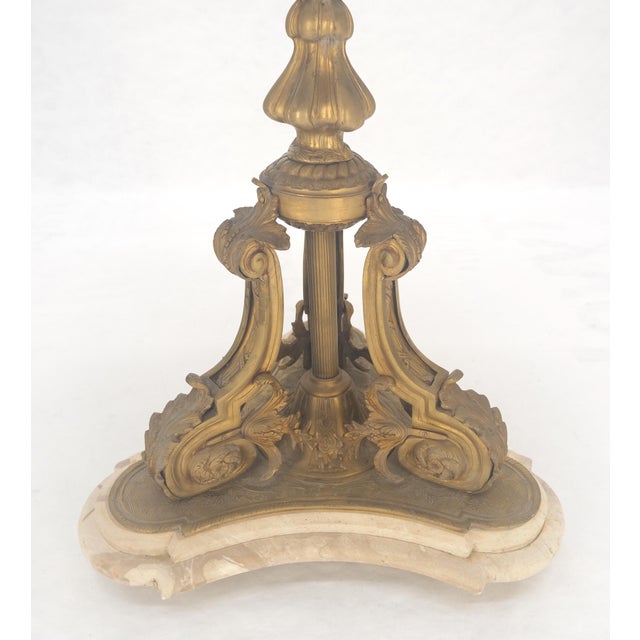 Marble & Bronze Base Fine Gueridon Side End Lamp Stand Mint For Sale - Image 6 of 11