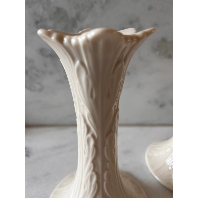 Ceramic Pair of Lenox Woodland Collection Candle Holders For Sale - Image 7 of 9