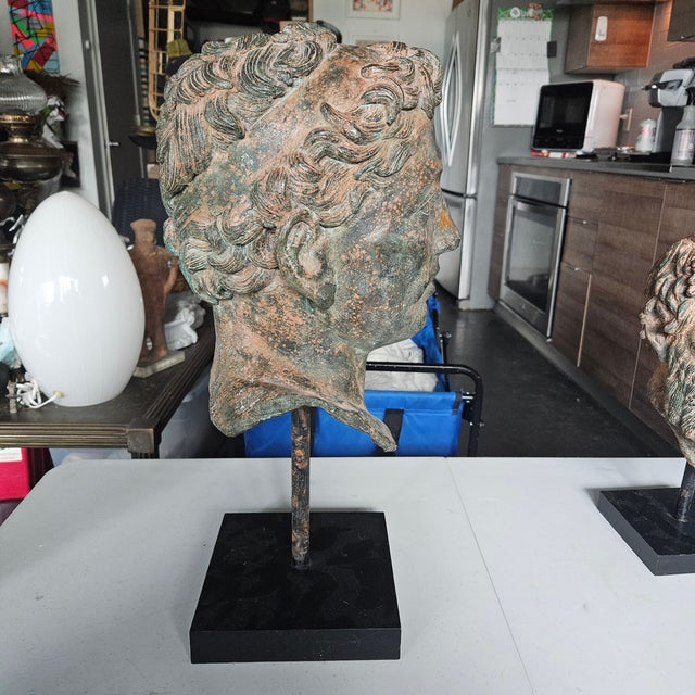 Mid 20th Century Mid 20th Century Ancient Style Greek Neoclassical Bronze Bust For Sale - Image 5 of 7