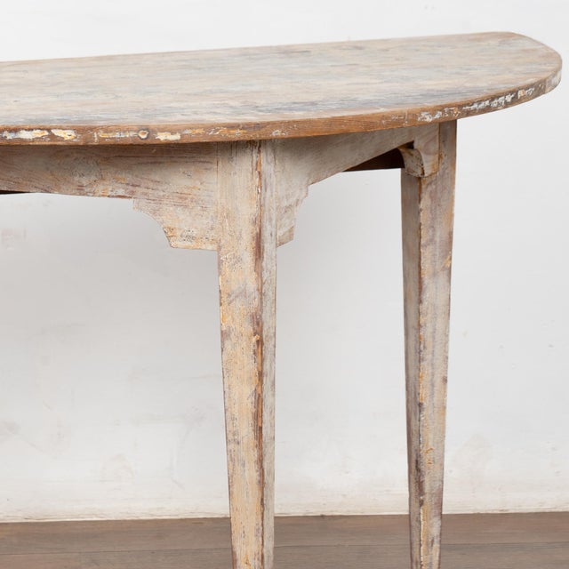 19th Century Swedish White Demi Lune Side Table Console For Sale - Image 9 of 11