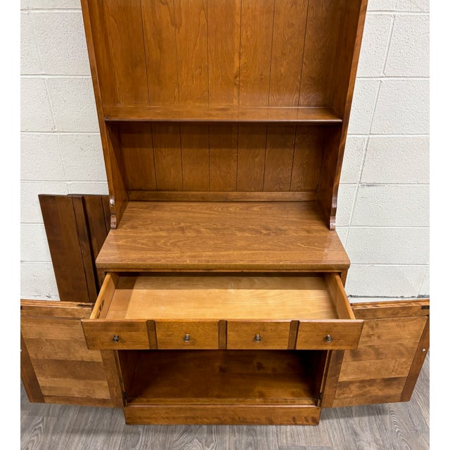 Vintage Ethan Allen Heirloom Nutmeg Maple CRP Cabinet With Hutch Bookcase For Sale In Kansas City - Image 6 of 14