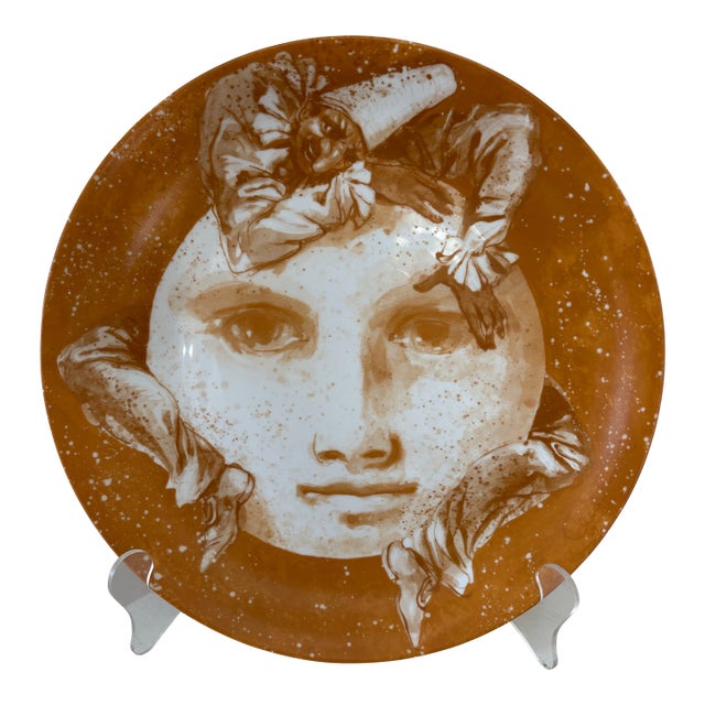 Limited Edition Marco Marchiori Art Deco Style Gold and White Charger For Sale