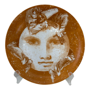 Limited Edition Marco Marchiori Art Deco Style Gold and White Charger