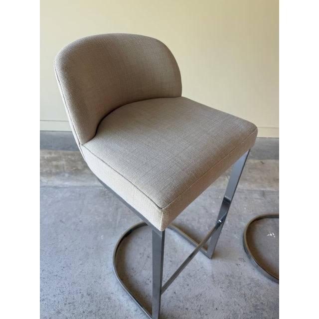 Modern Modern Chrome Bar Stools by Restoration Hardware For Sale - Image 3 of 10