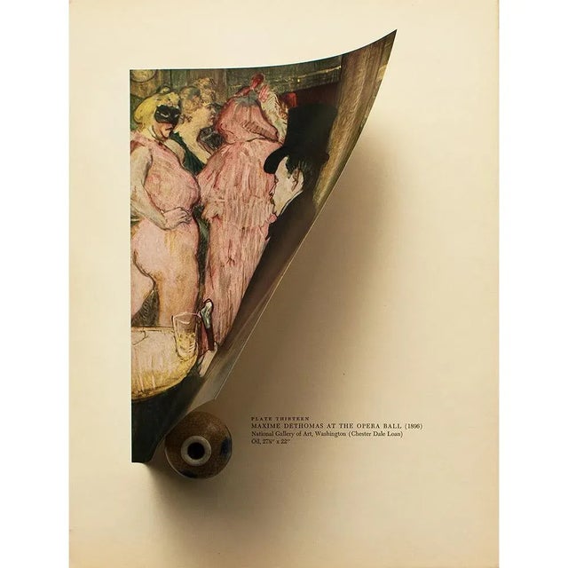 Portraiture 1950s After Toulouse-Lautrec "Maxime Dethomas at the Opera Ball" Vintage Full Color Impressionist Print For Sale - Image 3 of 8