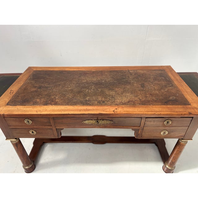 19th Century Empire Desk in Mahogany and Veneer For Sale - Image 5 of 13