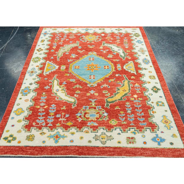 Turkish Oushak Rug 4'9" x 6'6" #19529 Explore a curated collection of hallway runners, wool rugs, and handmade...