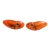 Mid Century Modern Pottery Candlestick Holders With Orange and Brown Glaze 1970s - Pair For Sale