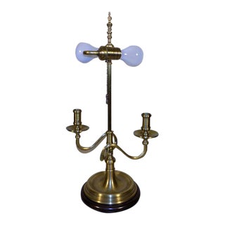 Wildwood Lamp Co. Brass Double Candle Holder Table Bouillotte Style Lamp For Sale