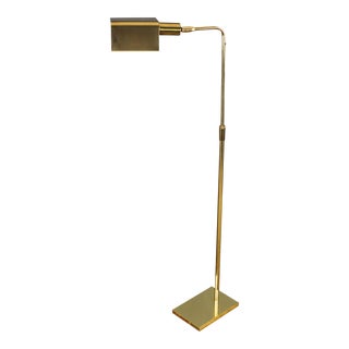 Vintage 1970s Koch & Lowy Omi Brass Pharmacy/Library Floor Lamp For Sale