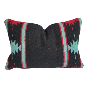 20Thc Navajo Indian Weaving Pillow W/ Leather Back