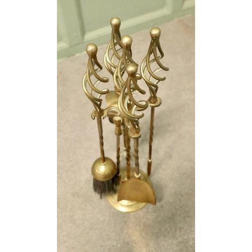 Brass Fireside Companion Set, 1900, Set of 5 For Sale - Image 3 of 6