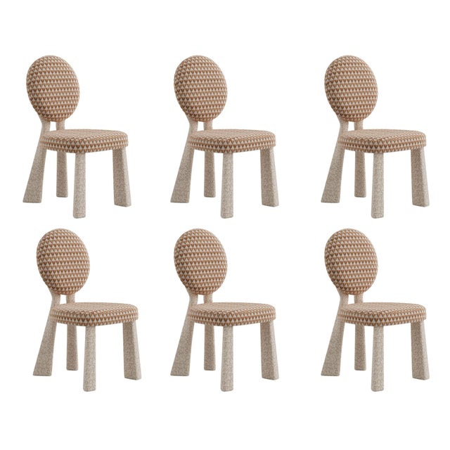 Textile Mary II Dining Chairs by Ottiu, Set of 6 For Sale - Image 7 of 7