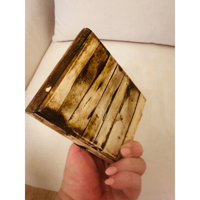 1980s Vintage Bone and Brass Elephant Box For Sale - Image 5 of 11