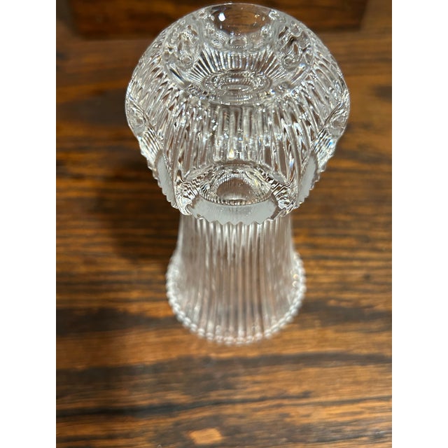 Fostoria Crystal Ribbed Bud Vase With Thumbprint Base For Sale In Sacramento - Image 6 of 11
