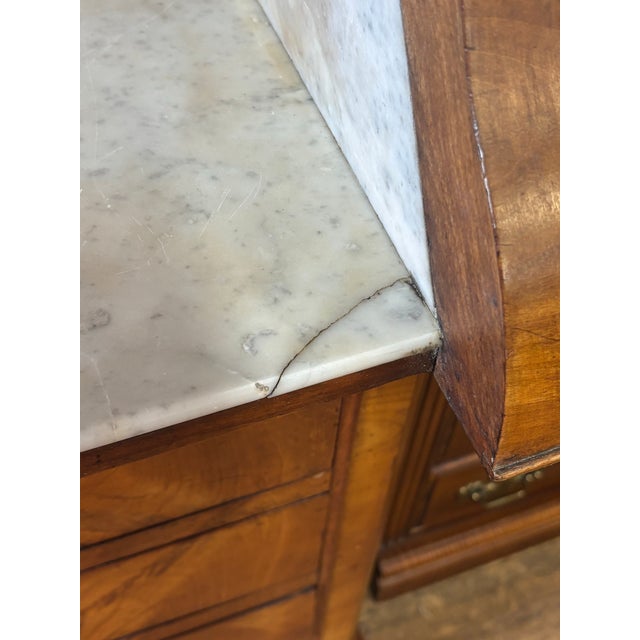 Beidermeier Flame Walnut Marble Lined Washstand Cabinet For Sale - Image 12 of 12
