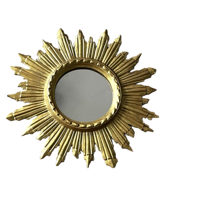 Mid-Century Italian Giltwood Sunburst Mirror, 1960s For Sale - Image 11 of 14