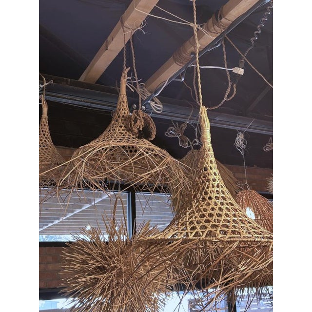 Pair of Decorative French Rattan Pendant Lights For Sale - Image 10 of 11