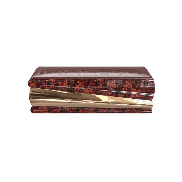 "Riccio" Bench With Bronze and Burl Walnut, Hand Crafted For Sale In Los Angeles - Image 6 of 7