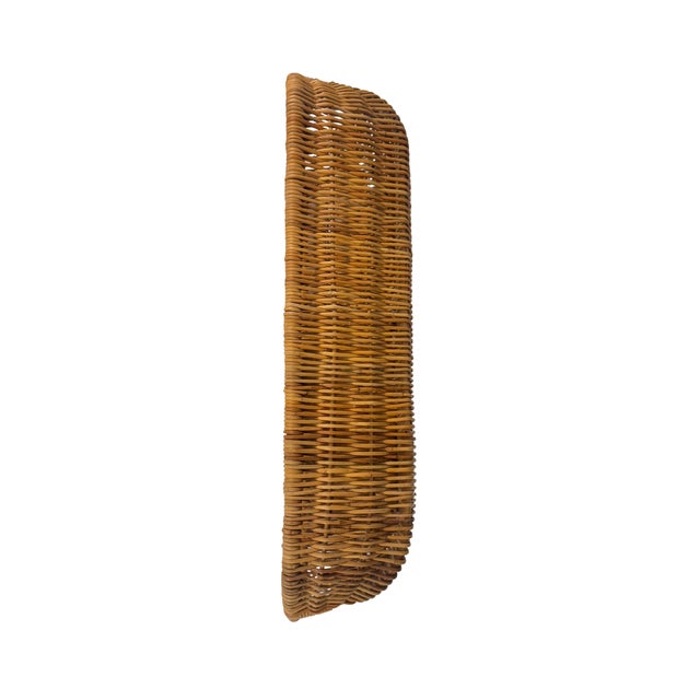English 1970s Long Handwoven Wicker Basket For Sale - Image 3 of 8