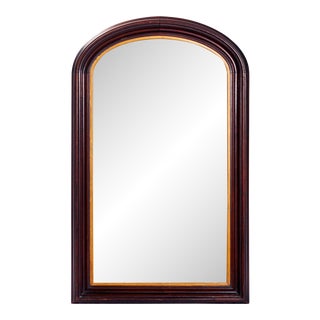 Antique Victorian Arched Wall Mirror Wood with Gold Filet For Sale