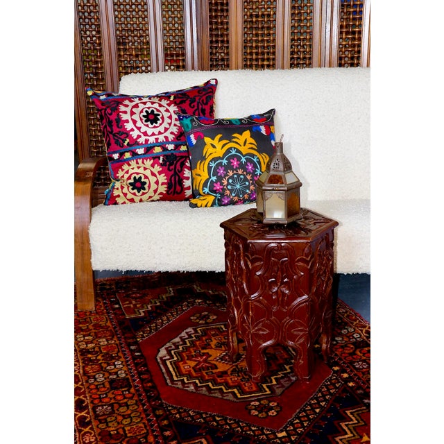 Pillow Made with Antique Suzani For Sale In New York - Image 6 of 6