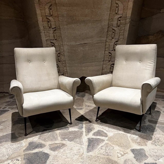 Minotti 1950s Sensational Armchairs Gigi Radice Minotti Italy For Sale - Image 4 of 12