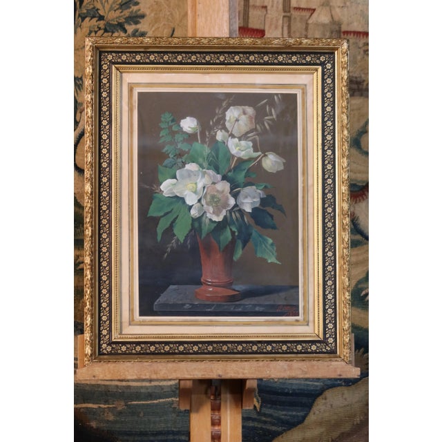 P.Allier, Hellebore Bouquet, 1880, Gouache, Framed For Sale - Image 13 of 13
