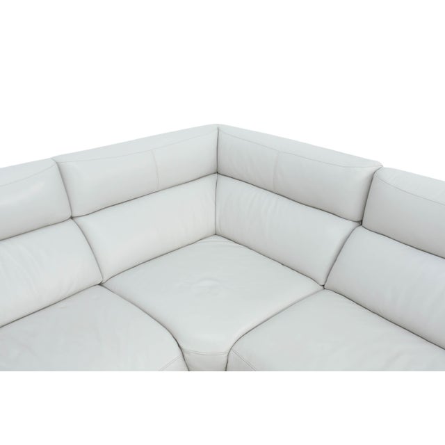 Animal Skin Natuzzi Italia Leather Power Reclining Sectional Sofa For Sale - Image 7 of 10
